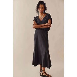 FREE PEOPLE BEACH MARLOW BLACK MIDI SZ LARGE DRESS